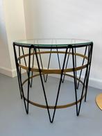 Paul Lelieveld tafeltje/bijzettafel, Huis en Inrichting, Minder dan 55 cm, Gebruikt, Rond, Glas