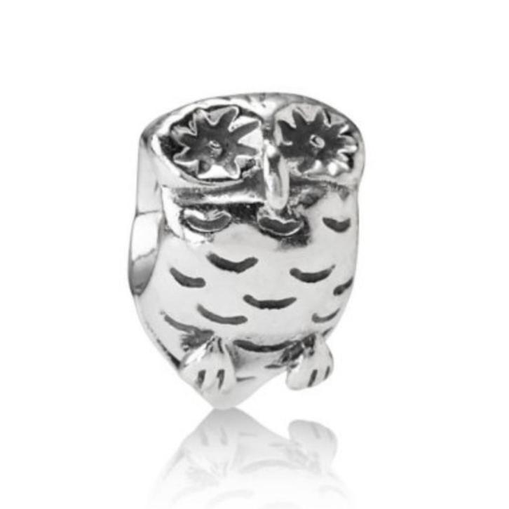 Pandora bedel uiltje, Sieraden, Tassen en Uiterlijk, Bedels, Pandora, Zilver, 1 bedel, Ophalen of Verzenden