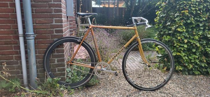 Mooie gouden fixie maat 56, Fietsen en Brommers, Fietsen | Racefietsen, Gebruikt, Overige merken, Minder dan 10 versnellingen