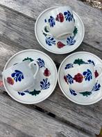 Boerenbont 3x kop en schotel, Huis en Inrichting, Keuken | Servies, Verzenden, Zo goed als nieuw, Overige stijlen, Kop(pen) en/of Schotel(s)