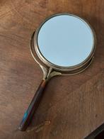 Antieke Handspiegel met Handvat, ene zijde vergroot, Ophalen of Verzenden, Rond, Minder dan 50 cm, Minder dan 100 cm