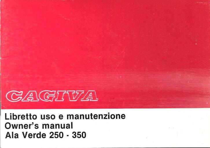 Cagiva Ala Verde 250 350 manual handleiding (4453z), Motoren, Handleidingen en Instructieboekjes, Overige merken, Ophalen of Verzenden