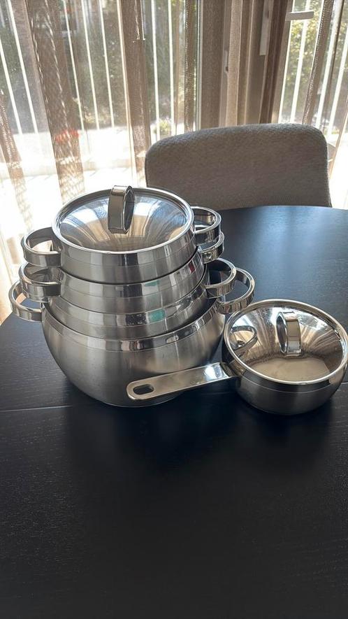BK Pannenset Apple 5 delig, Huis en Inrichting, Keuken | Potten en Pannen, Gebruikt, Pannenset, Rvs, Ophalen
