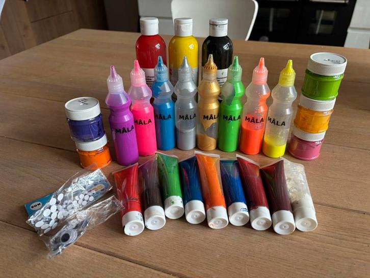 Verfset + 80 Oogjes - Knutselplezier!, Hobby en Vrije tijd, Knutselen, Nieuw, Materiaal, Ophalen of Verzenden