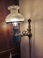 1x tinnen tafellampen en 1x tinnen wandlampje in perfecte st, Ophalen of Verzenden