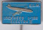 KLM Lockheed L-188 electra 2 zilverkl speldje ( J_069 ), Verzenden, Zo goed als nieuw, Transport, Speldje of Pin