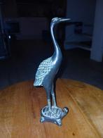 Bronzen beeld van reiger op schildpad, Antiek en Kunst, Antiek | Koper en Brons, Ophalen of Verzenden