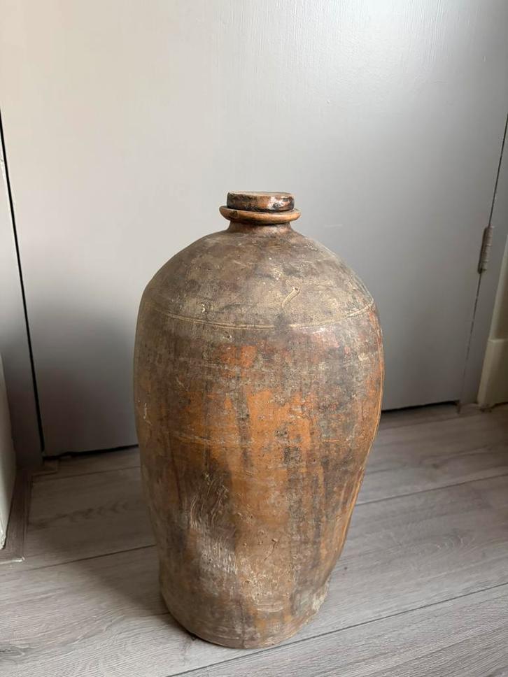 PMR unieke oude kruik, Huis en Inrichting, Woonaccessoires | Vazen, Zo goed als nieuw, Overige kleuren, Minder dan 50 cm, Aardewerk of Porselein