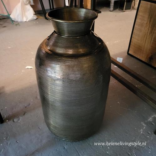Grote metalen vaas 56 cm – stoer industrieel decoratieobject, Huis en Inrichting, Woonaccessoires | Vazen, Nieuw, Overige kleuren