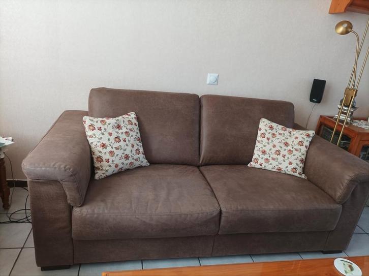 2 bankstellen, Huis en Inrichting, Banken | Bankstellen, Zo goed als nieuw, Rechte bank, Tweepersoons, 150 tot 200 cm, 75 tot 100 cm