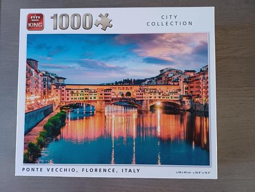 King puzzel, Ponte Vecchio Florence Italy - 1000 stukjes, Hobby en Vrije tijd, Denksport en Puzzels, Zo goed als nieuw, Legpuzzel