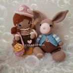Nieuwe zelfgehaakte knuffels. Lief meisje en lief konijn., Hobby en Vrije tijd, Breien en Haken, Ophalen of Verzenden, Nieuw