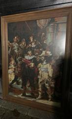 Antiek geborduurd ingelijst Rembrandt De Nachtwacht, Ophalen