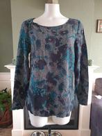 Sandwich zwart wit groene top shirt topje 36 S Gratis Verz., Kleding | Dames, Tops, Verzenden, Zwart, Zo goed als nieuw, Lange mouw