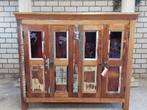 Dressoir Scrabwood / Botenhout, Huis en Inrichting, Kasten | Dressoirs, Ophalen, Met deur(en), 100 tot 150 cm, Teakhout