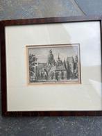 Gravure St. Walburgiskerk Zutphen in lijst, Antiek en Kunst, Kunst | Etsen en Gravures, Ophalen of Verzenden
