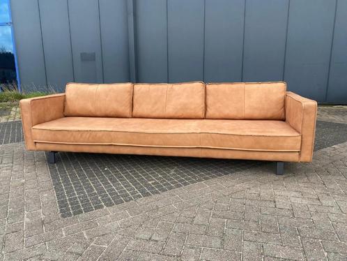 Boris showroommodel Het Anker in Africa leder nu €1499,-, Huis en Inrichting, Banken | Bankstellen, Nieuw, Rechte bank, Vierpersoons of meer
