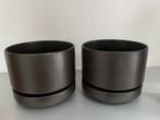 Vintage Arabia bloempot met schotel 16x19cm , 2 stuks, Ophalen of Verzenden