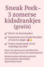 Sneak Peek – 3 zomerse kidsdrankjes (gratis), Ophalen of Verzenden, Nieuw, Overige onderwerpen
