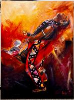 Schilderij van Djembé speler, Antiek en Kunst, Ophalen