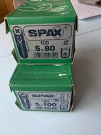 Spax spaanplaatschroeven rvs 5x80 + 5 x 100,100st per doos, Doe-het-zelf en Verbouw, 50 tot 100 mm, Schroeven, Ophalen of Verzenden
