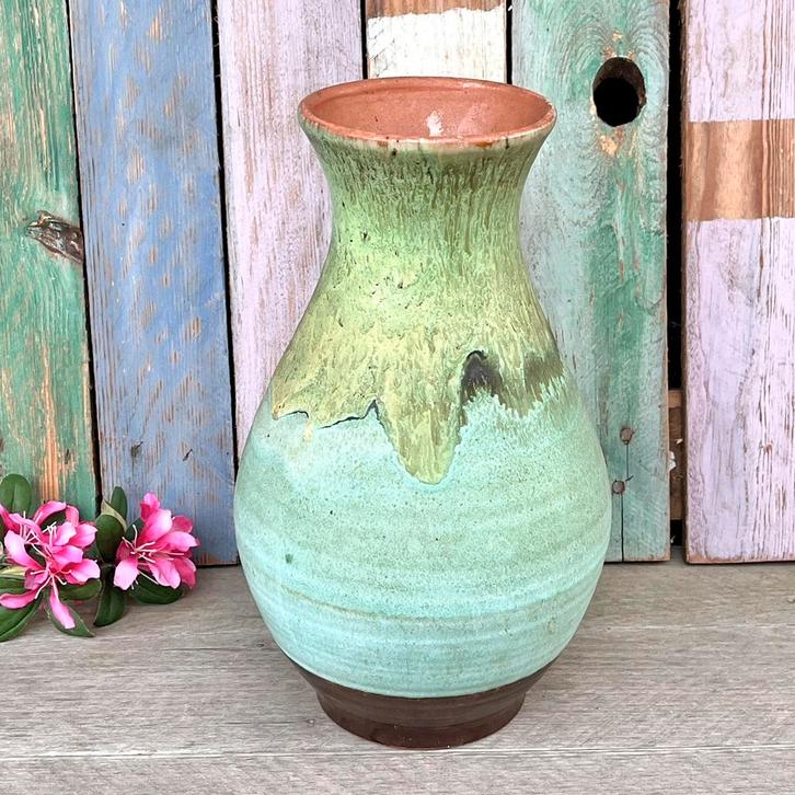 Vintage vaas West Germany 1040 groen gemêleerd, Huis en Inrichting, Woonaccessoires | Vazen, Gebruikt, Groen, Minder dan 50 cm