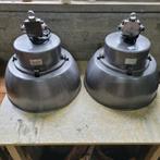 2 Industriële metalen ronde stoere lampen hanglampen, Ophalen