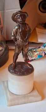 Antiek brons beeldje "straatschoffie", Ophalen of Verzenden