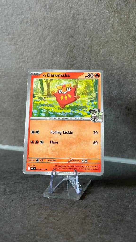 N's Darumaka 32/217 - Ascended Heroes - Normaal, Ophalen of Verzenden, Zo goed als nieuw, Losse kaart
