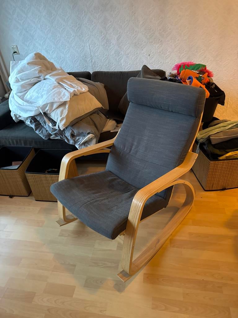 Schommelstoel/Wilstoel POANG (van ikea), Ophalen, Gebruikt, 75 tot 100 cm, 50 tot 75 cm