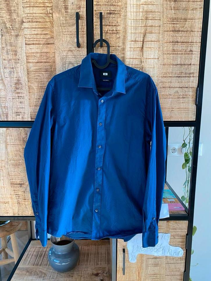 WE Fashion heren overhemd maat L, Ophalen of Verzenden, Gedragen, Blauw, Halswijdte 41/42 (L)