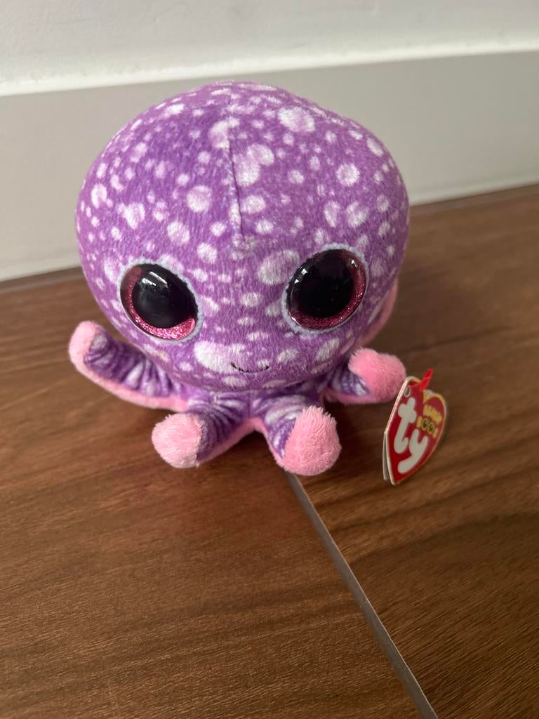 Schattige paarse Ty Beanie Boo octopus knuffel, Kinderen en Baby's, Speelgoed | Knuffels en Pluche, Ophalen, Zo goed als nieuw