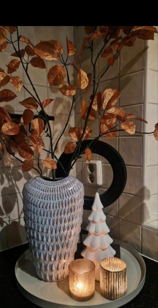 Vaas riverdale, Blauw, Aardewerk of Porselein, Ophalen of Verzenden, Zo goed als nieuw