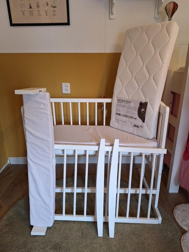 Wit houten 3-in-1 Co-sleeper/Ledikant/Wieg van Petit Amelie, Ophalen, Gebruikt, Overige typen