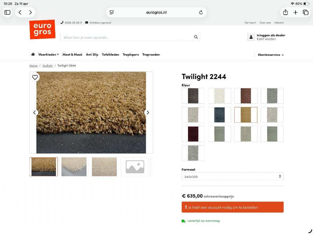 Vloerkleed Twilight 2244 formaat 240x300, Huis en Inrichting, Stoffering | Tapijten en Kleden, Ophalen, 200 cm of meer, Zo goed als nieuw