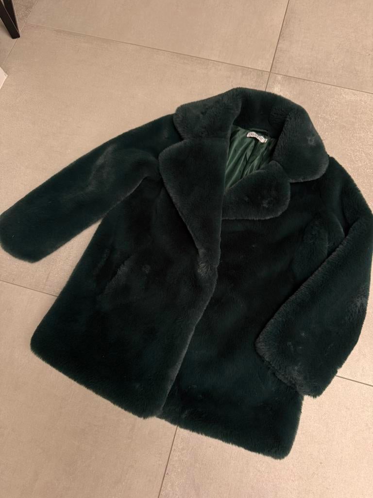 Dames jas groen faux fur s/m, Kleding | Dames, Jassen | Winter, Ophalen of Verzenden, Zo goed als nieuw, Maat 36 (S), Groen