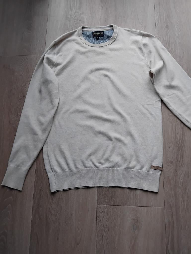 Cavallaro trui met ronde hals, S, zgan, Kleding | Heren, Truien en Vesten, Beige, Ophalen of Verzenden, Zo goed als nieuw, Maat 46 (S) of kleiner