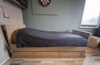 Steigerhouten 1 pers. bed + uitschuifbaar logeerbed, Ophalen, Gebruikt, Eenpersoons, Steigerhout