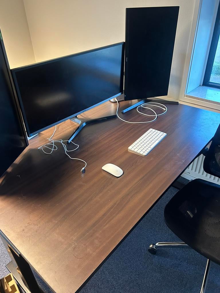 4x Donker houten bureau bladen, Ophalen, Zo goed als nieuw, 100 cm, 150 cm