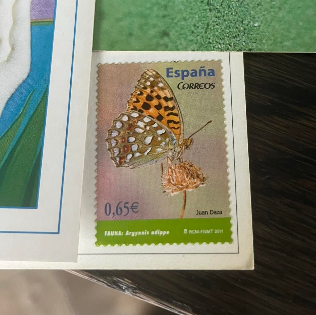 Spaanse postzegel Vlinder Espana fauna Juan Daza, Ophalen of Verzenden
