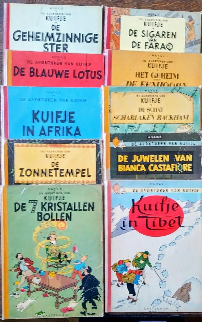 Kuifje stripboeken jaren 60, Boeken, Stripboeken, Gelezen, Ophalen of Verzenden, Meerdere stripboeken, Hergé