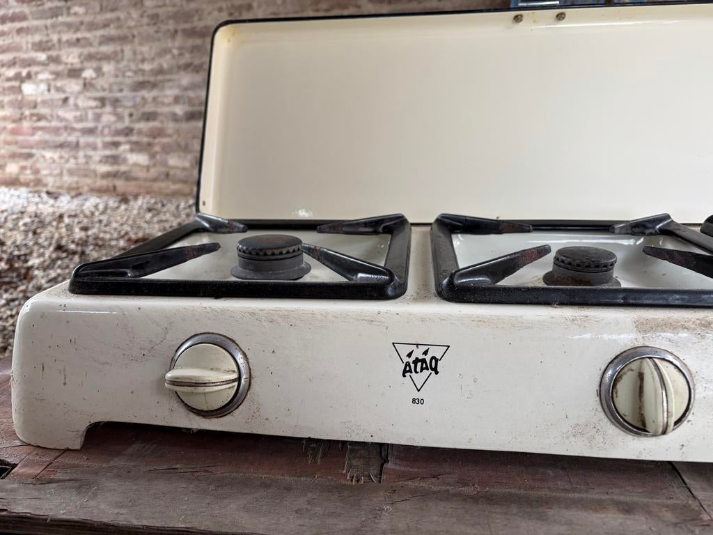 Retro Gasstel 3 pits, Ophalen, Gebruikt, Minder dan 85 cm, 3 kookzones of minder