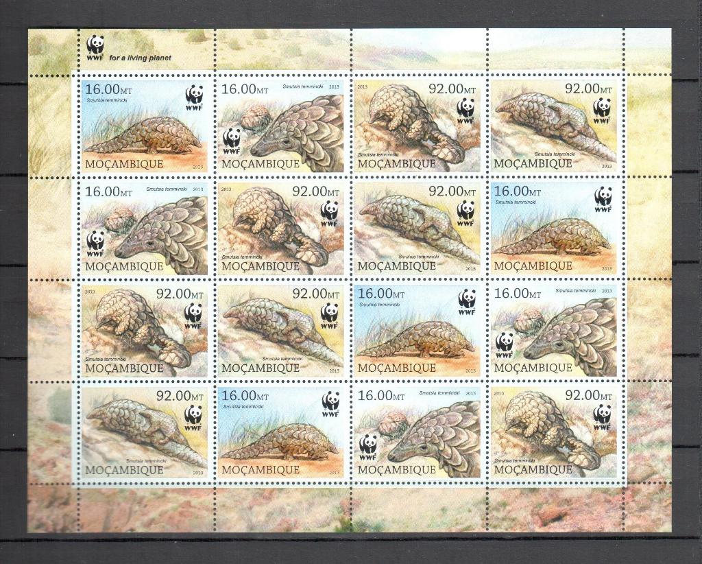 WWF postzegelvel van Steppenschubdier, Ophalen of Verzenden, Postfris, Dier of Natuur