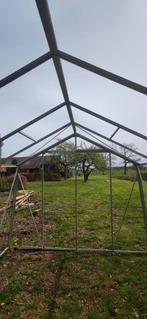 Broeikas met aluminium frame, 4 uitzetramen, schuifdeur, Tuin en Terras, Kassen, Gebruikt, Kweekkas, Ophalen of Verzenden, Glas