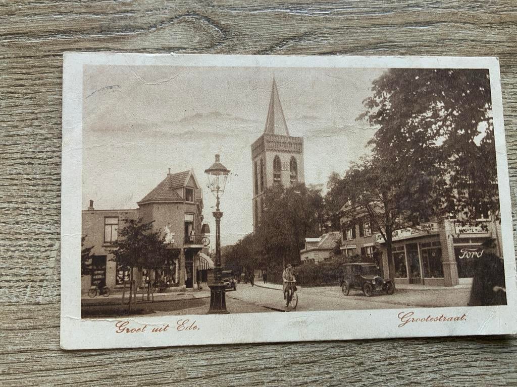 Ede, Grootestraat.Ford reclame, Verzamelen, Foto's en Prenten, Ophalen of Verzenden, Voor 1940, Zo goed als nieuw, Overige onderwerpen
