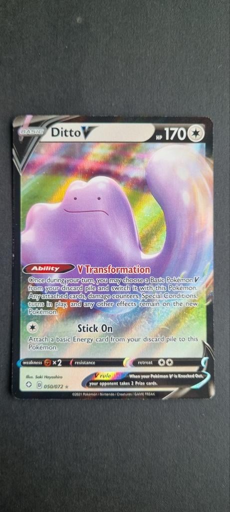 Ditto V 050/072 Shining Fates Pokémon Kaart, Hobby en Vrije tijd, Verzamelkaartspellen | Pokémon, Ophalen of Verzenden, Zo goed als nieuw