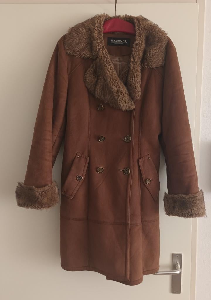 Mooie suede jas, Ophalen, Zo goed als nieuw, Maat 38/40 (M), Bruin