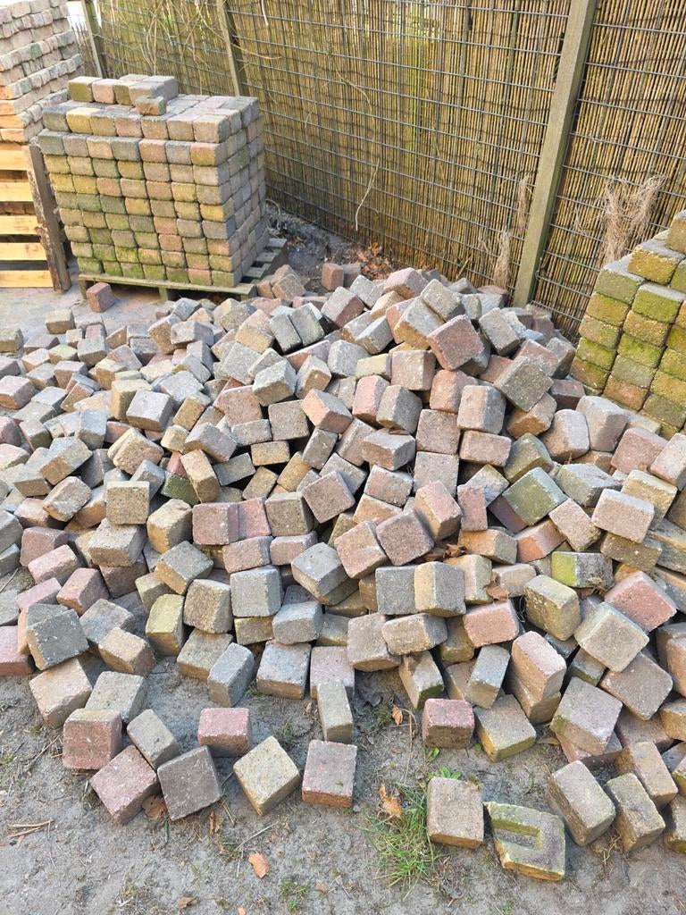 GRATIS 120m2 bestrating 10x10x6cm, Tuin en Terras, Ophalen, Gebruikt, Klinkers, 10 m² of meer