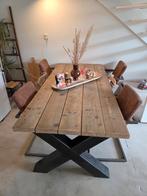 Wagonhouten eettafel van JORGSmeubelen, Overige houtsoorten, Gebruikt, 200 cm of meer, Vijf personen of meer