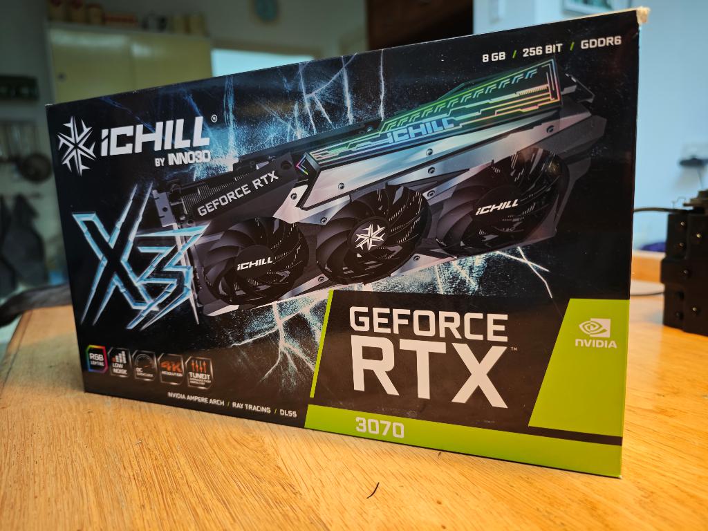 RTX 3070 8GB Inno3D iChill X3, Computers en Software, Videokaarten, Gebruikt, GDDR6, PCI-Express 4, Ophalen of Verzenden
